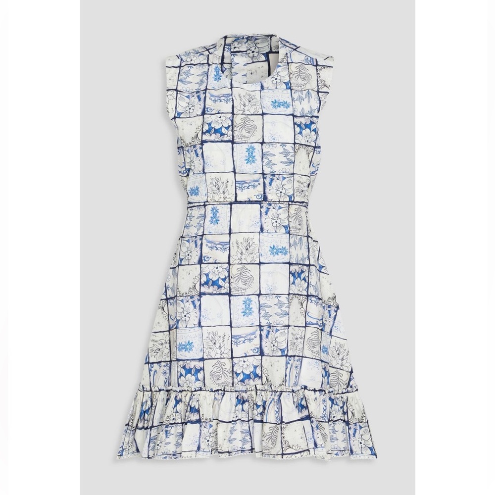 Agua by Agua Bendita cutout floral-print cotton mini dress